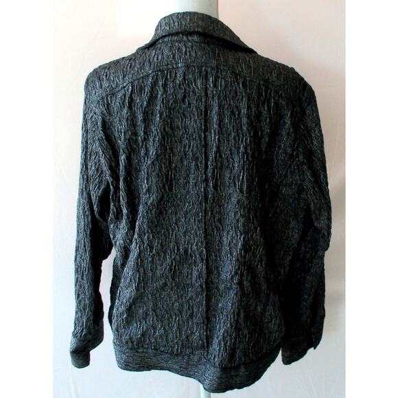 Chico's Women's Silver Long Sleeve Full Zip Snap Cuff Unlined Jacket Size XL - Picture 5 of 10